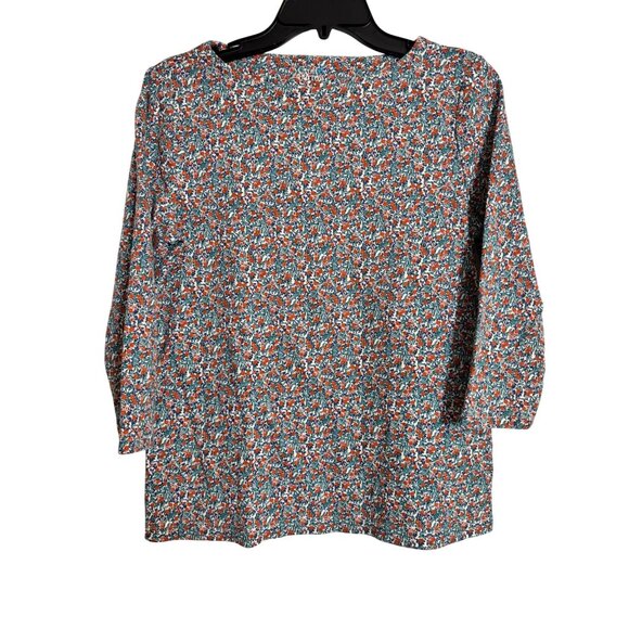 Croft & Barrow Floral Print Size Small 3/4 Sleeve Knit Top EUC Boat Neck - Picture 6 of 7